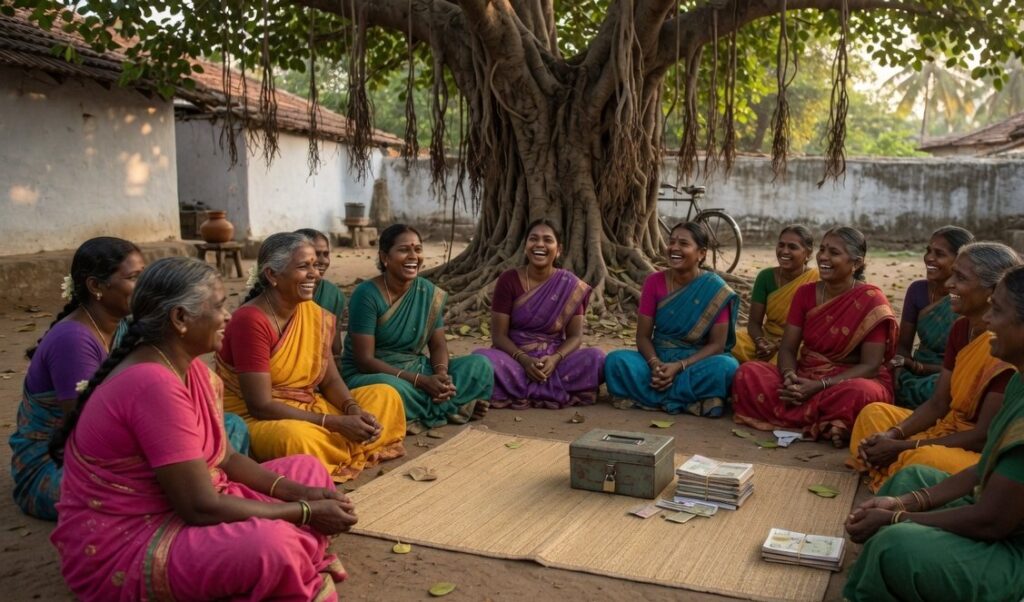Self-help group meeting in rural Tamil Nadu