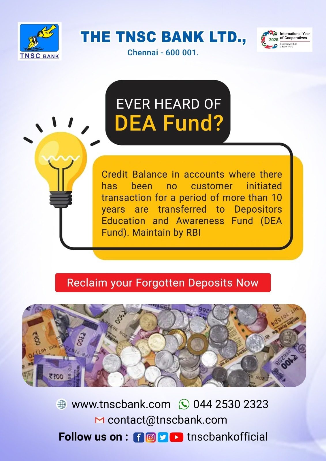 Depositor Education and Awareness Fund: customer advisory
